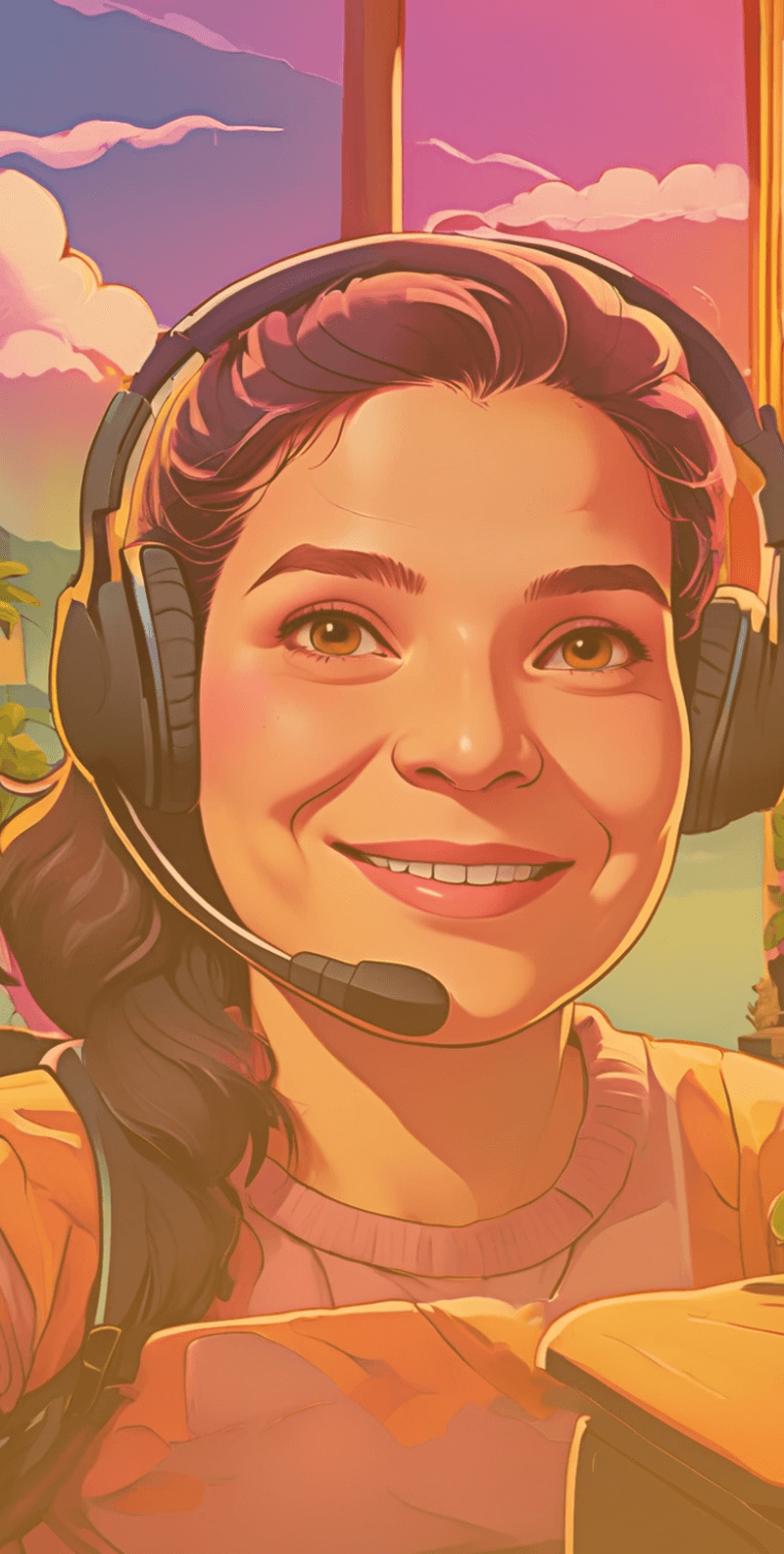 home-ilustracao-ia-soraya-com-headset